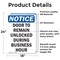 Signmission Door To Remain Unlocked During, 18 in W x Rectangle, Vinyl Decal OS-2PACK-NS-D-1824-V-11530 - alternate 2